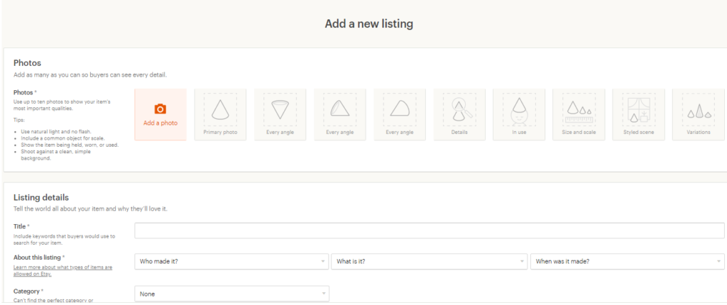 how to list your jewelry items on Etsy - adding new listings