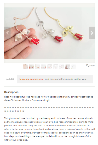 jewelry product descriptions for etsy