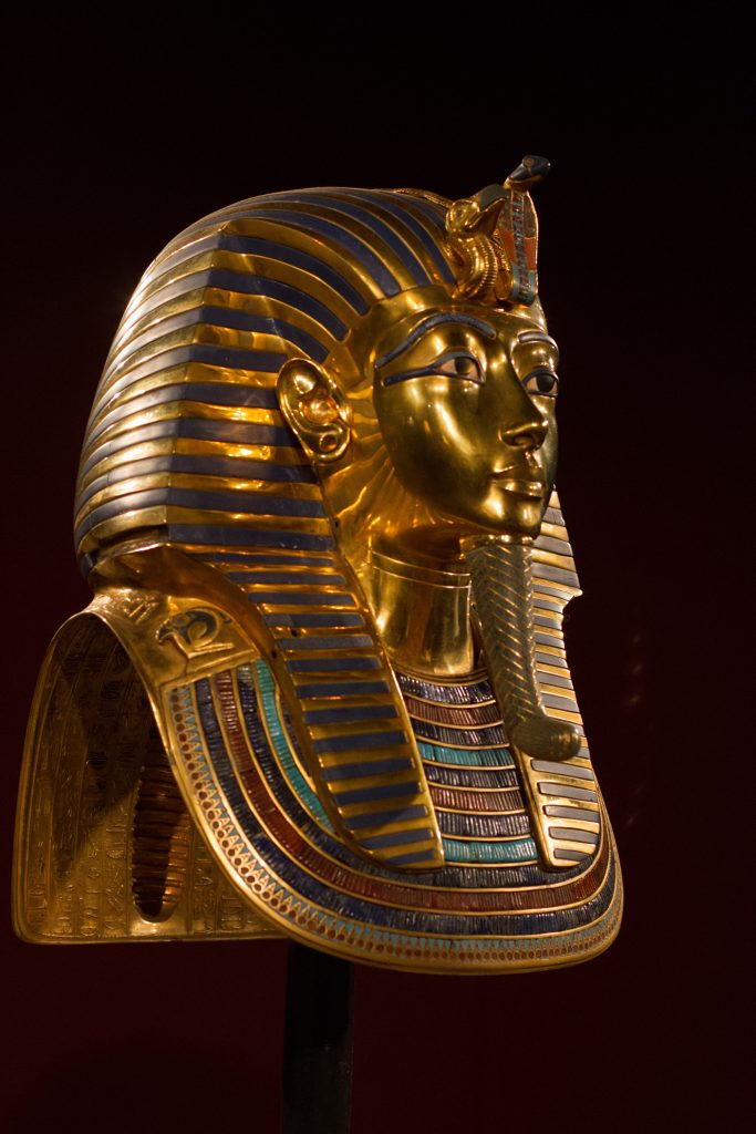 King Tut death mask with turquoise