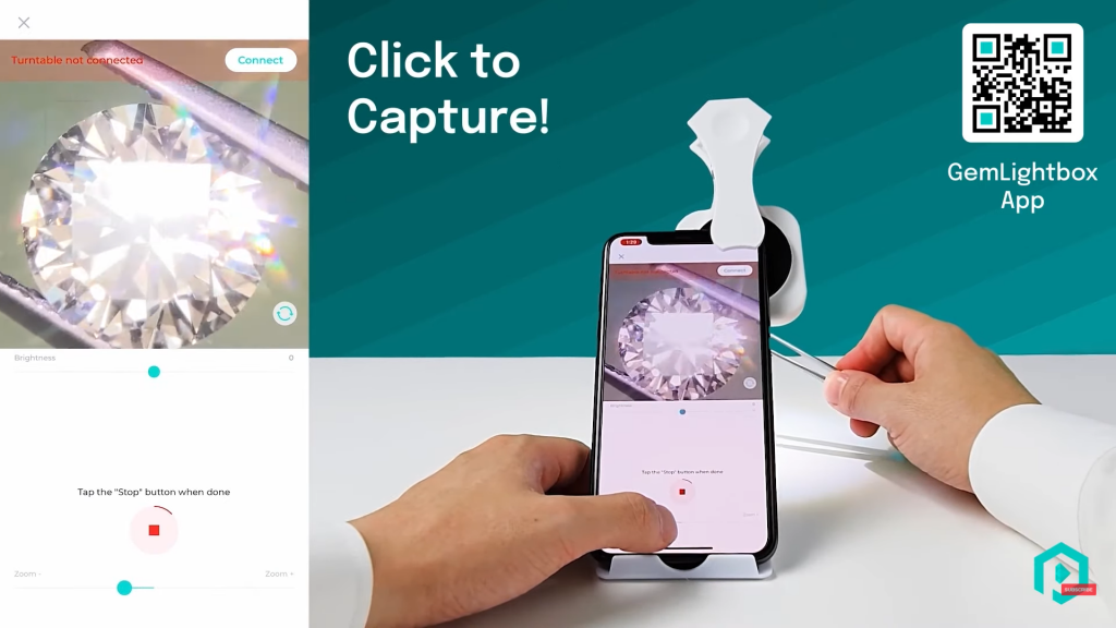 Click to capture a photo or video of your gemstone